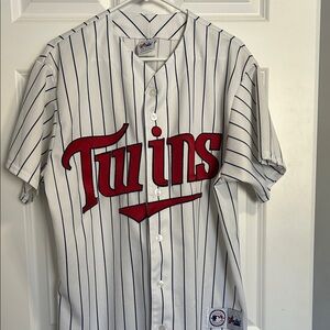 Majestic Minnesota Twins Baseball Jersey PinStripe sz Large